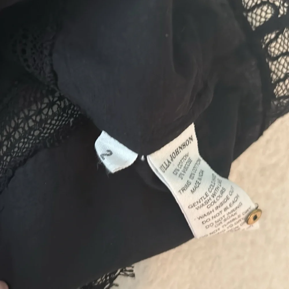 Ulla Johnson black cotton/lace top
